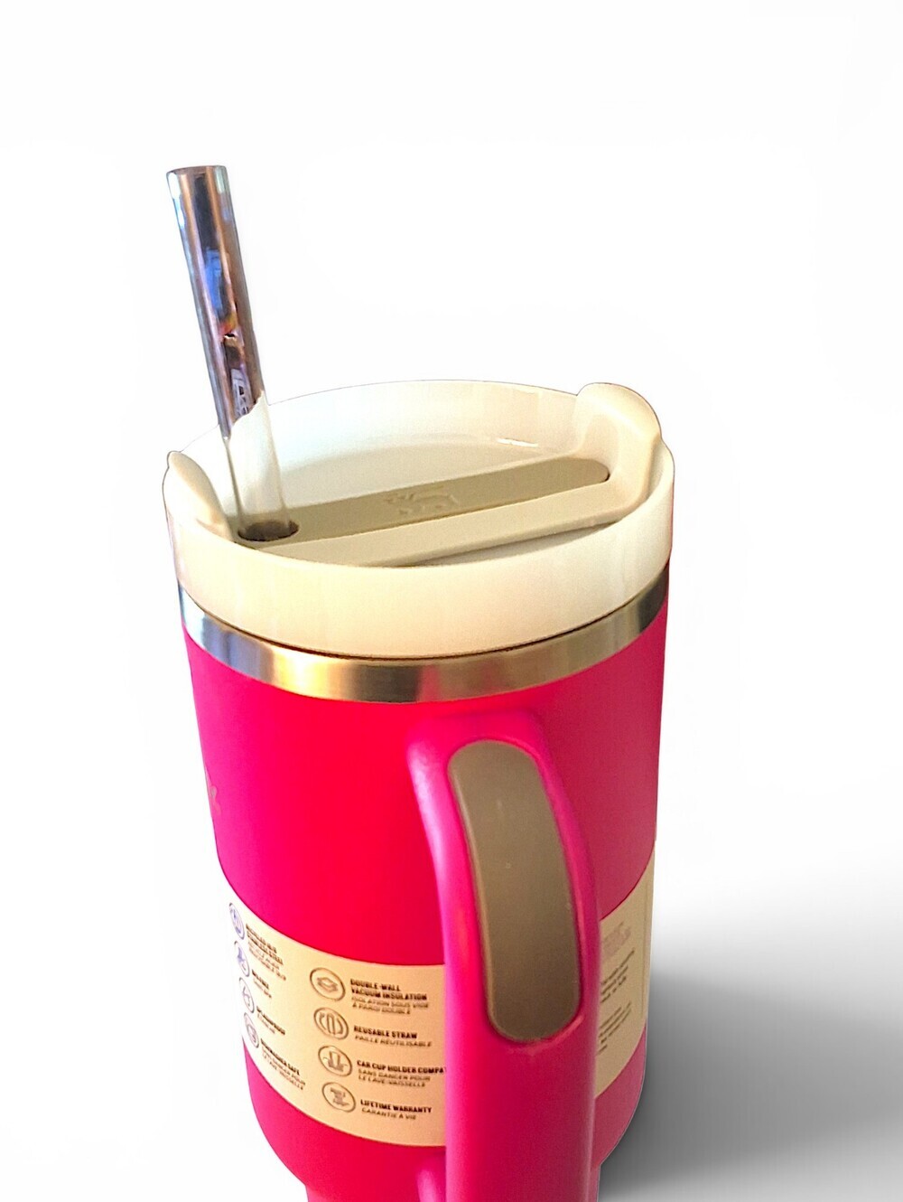 Stanley 40oz Quencher H2.0 Tumbler Bright Pink NWT With Box - Picture 3 of 14
